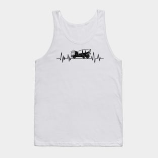 concrete mixer truck Driver heartbeat Birthday concrete mixer machine lover Tank Top